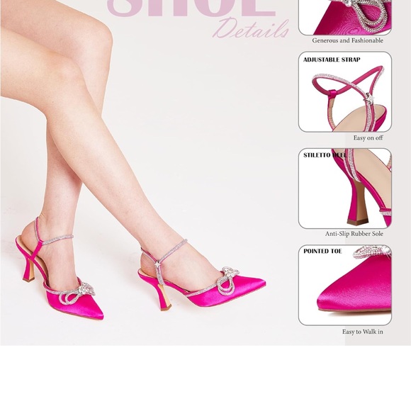Satin Heels with Crystal Embellishment - Picture 3 of 5